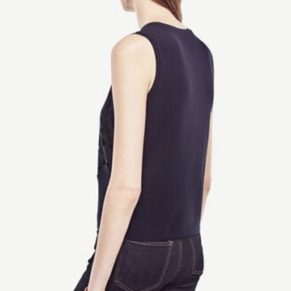 Ann Taylor SP Navy Circle Lace Shell $98 - Picture 3 of 4